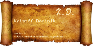 Kristóf Dominik névjegykártya