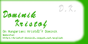 dominik kristof business card