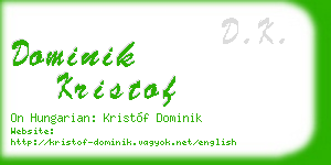 dominik kristof business card